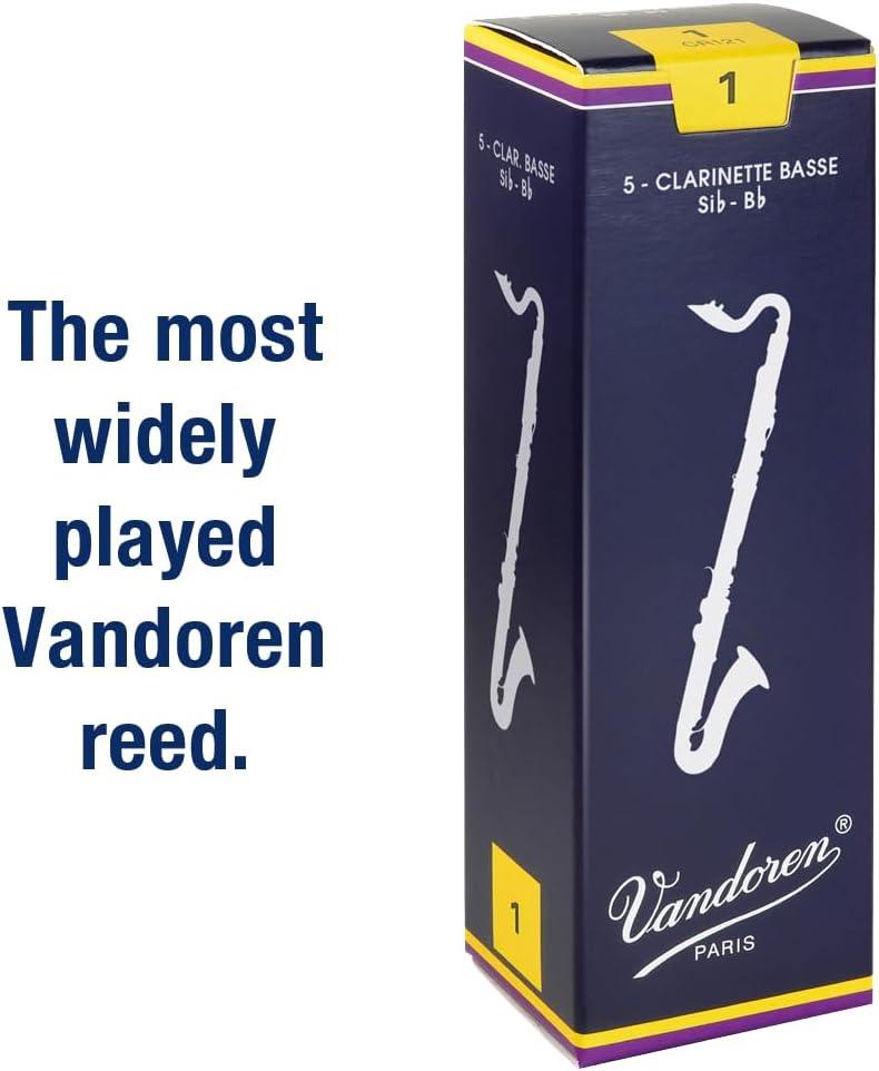 imageVandoren CR123 Bass Clarinet Traditional Reeds Strength 3 Box of 5Strength 1