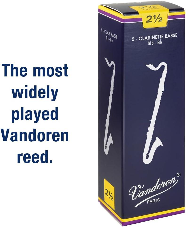 imageVandoren CR123 Bass Clarinet Traditional Reeds Strength 3 Box of 5Strength 25