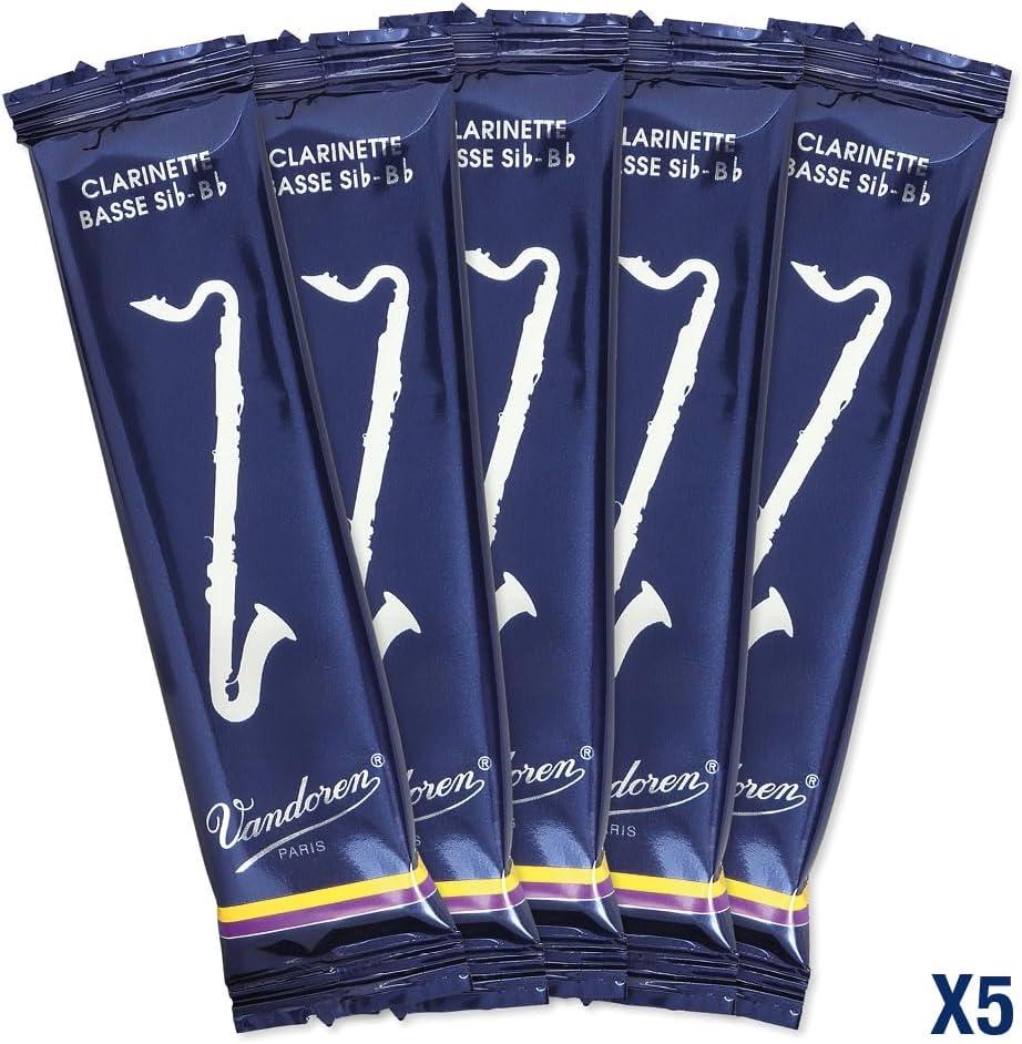 imageVandoren CR123 Bass Clarinet Traditional Reeds Strength 3 Box of 5Strength 4