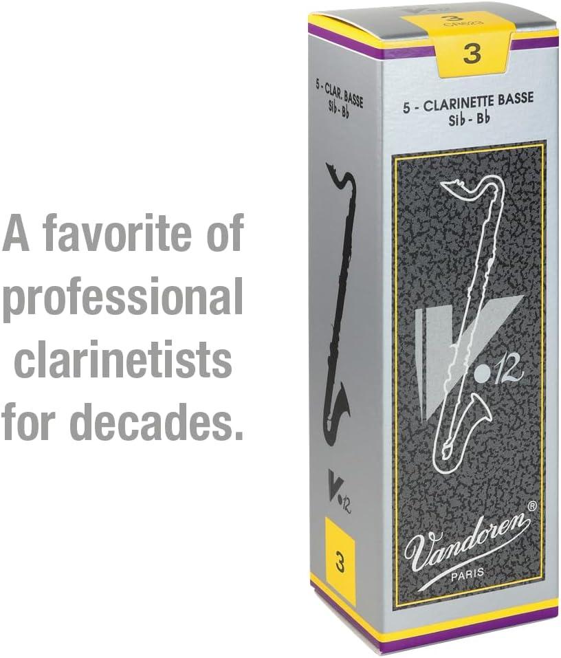 imageVandoren CR623 Bass Clarinet V12 Reeds Strength 3 Box of 5Strength 3