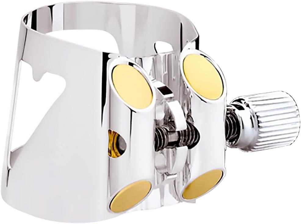 imageVandoren LC07P Optimum Ligature and Plastic Cap for Alto Saxophone Gilded with 3 Interchangeable Pressure Plates BlackAlto Clarinet