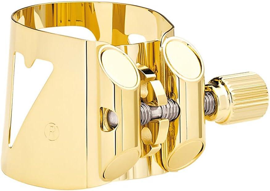 imageVandoren LC07P Optimum Ligature and Plastic Cap for Alto Saxophone Gilded with 3 Interchangeable Pressure Plates BlackSop Sax
