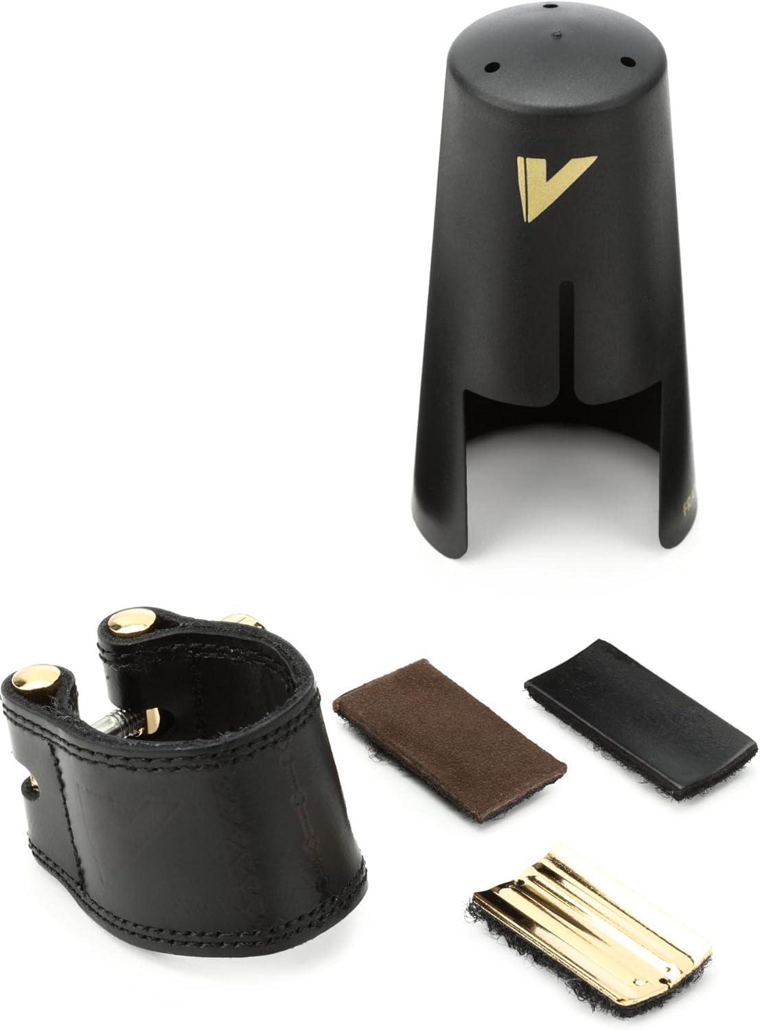 imageVandoren LC21P Leather Ligature and Plastic Cap for Bb Clarinet with 3 Interchangeable Pressure PlatesAlto Sax