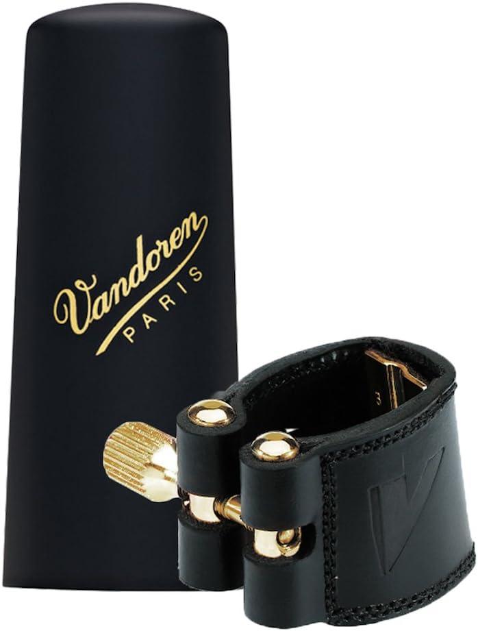 imageVandoren LC21P Leather Ligature and Plastic Cap for Bb Clarinet with 3 Interchangeable Pressure PlatesAlto Sax