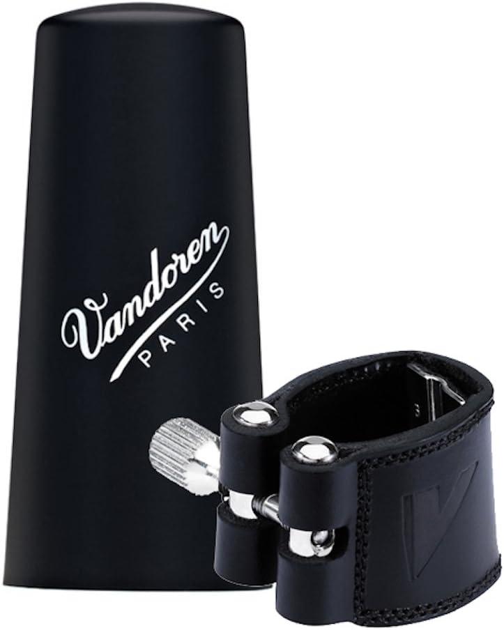 imageVandoren LC21P Leather Ligature and Plastic Cap for Bb Clarinet with 3 Interchangeable Pressure PlatesBb Clarinet