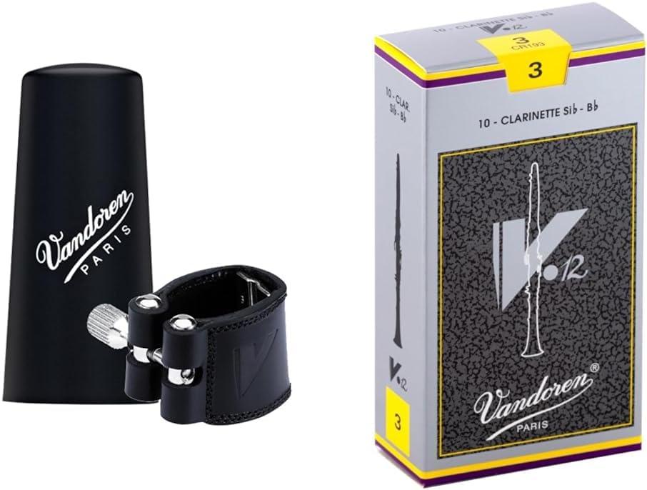 imageVandoren LC21P Leather Ligature and Plastic Cap for Bb Clarinet with 3 Interchangeable Pressure PlatesBb Clarinet