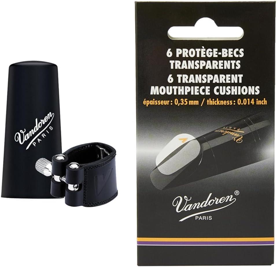 imageVandoren LC21P Leather Ligature and Plastic Cap for Bb Clarinet with 3 Interchangeable Pressure PlatesBb Clarinet