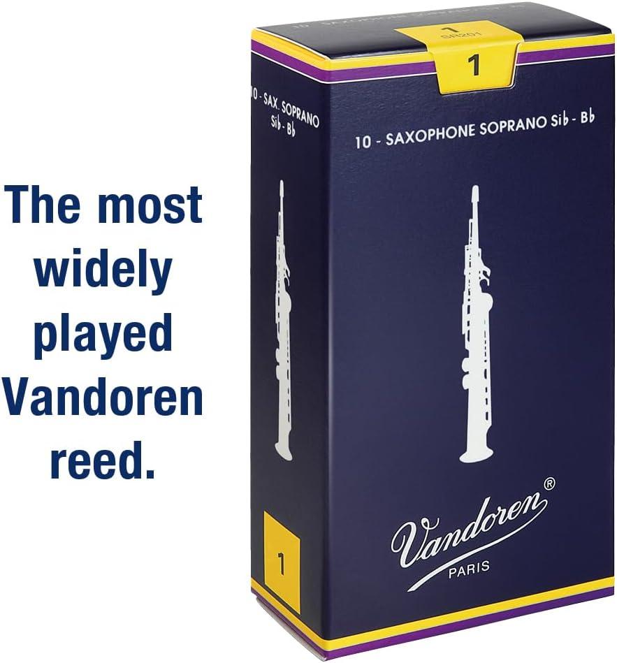 imageVandoren SR203 Soprano Sax Traditional Reeds Strength 3 Box of 10Strength 1