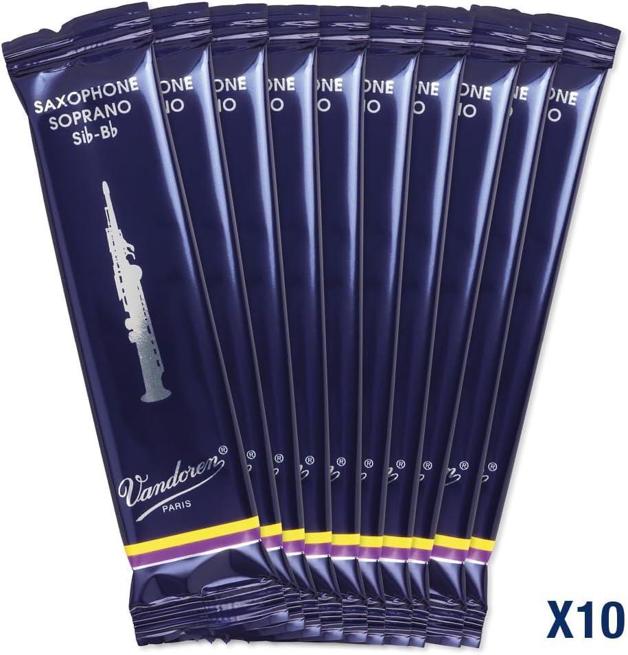 imageVandoren SR203 Soprano Sax Traditional Reeds Strength 3 Box of 10Strength 3