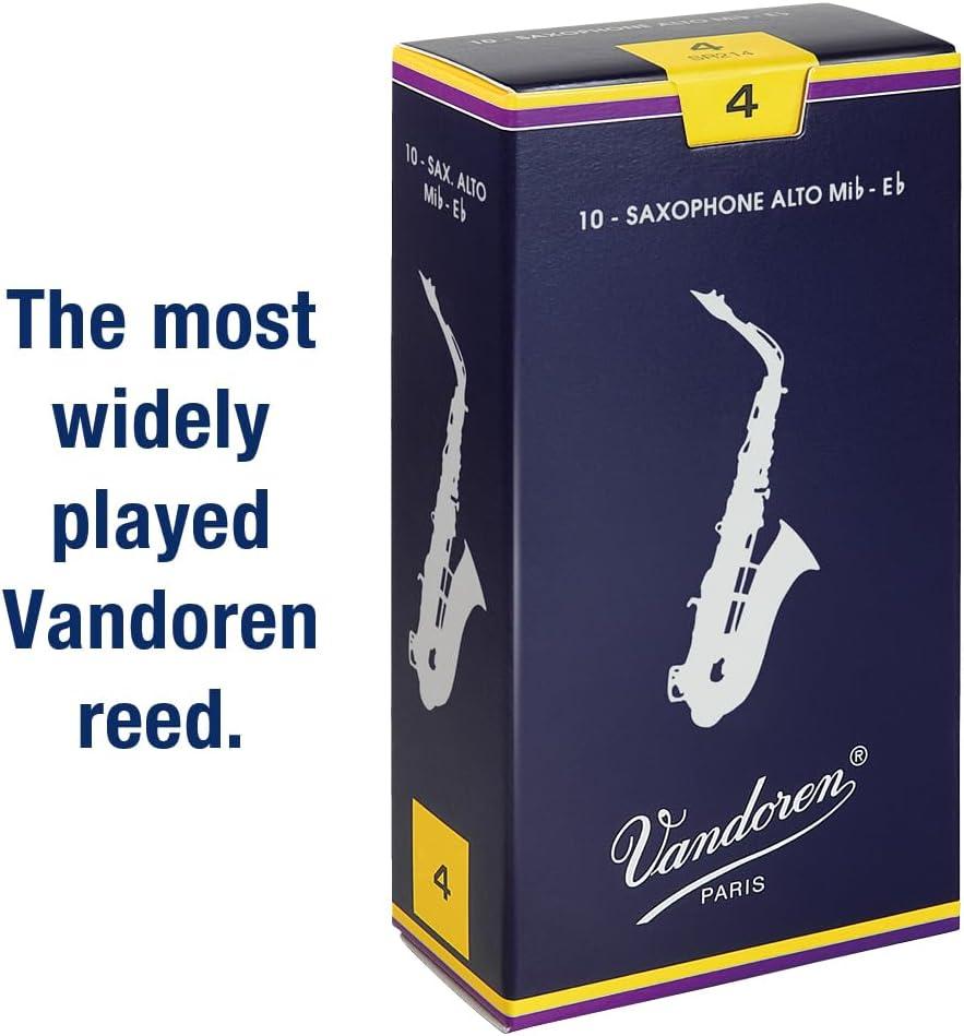 imageVandoren SR213 Alto Sax Traditional Reeds Strength 3 Box of 10Strength 4