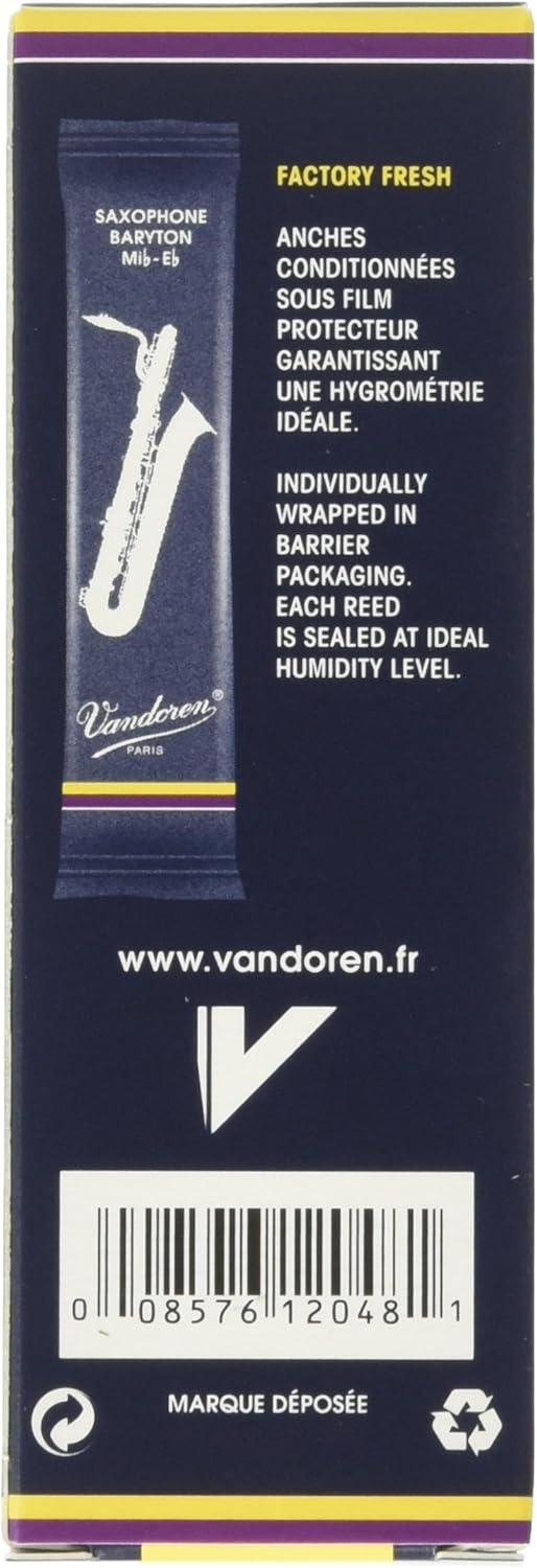 imageVandoren SR243 Bari Sax Traditional Reeds Strength 3 Box of 5Strength 25