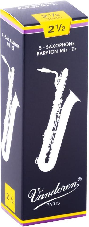 imageVandoren SR243 Bari Sax Traditional Reeds Strength 3 Box of 5Strength 25