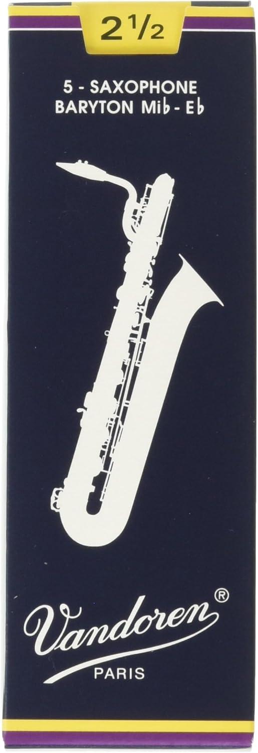 imageVandoren SR243 Bari Sax Traditional Reeds Strength 3 Box of 5Strength 25