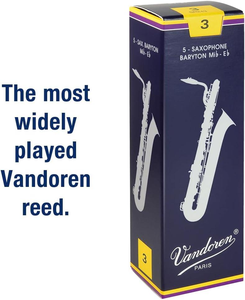 imageVandoren SR243 Bari Sax Traditional Reeds Strength 3 Box of 5Strength 3