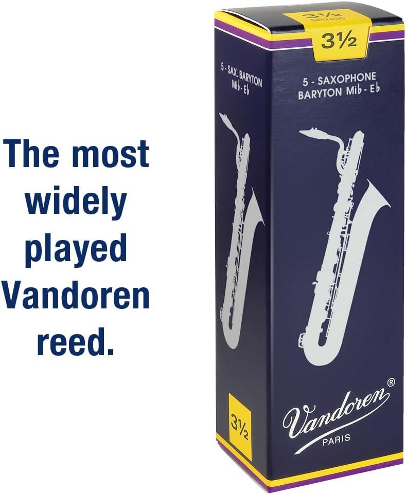 imageVandoren SR243 Bari Sax Traditional Reeds Strength 3 Box of 5Strength 35