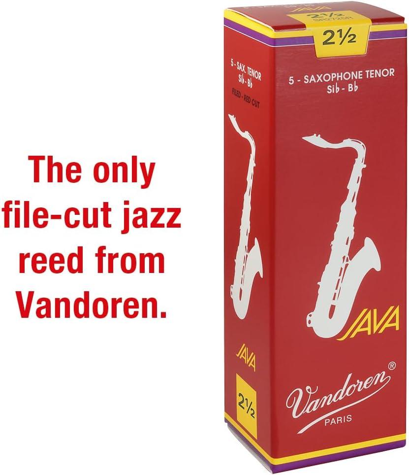 imageVandoren SR273R Tenor Sax JAVA Red Reeds Strength 3 Box of 5Strength 25