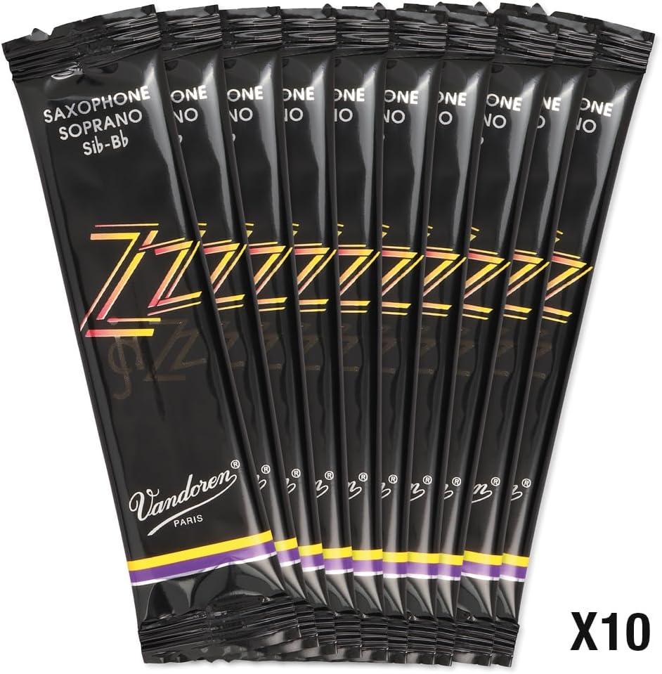 imageVandoren SR4025 Soprano Sax ZZ Reeds Strength 25 Box of 10Strength 3