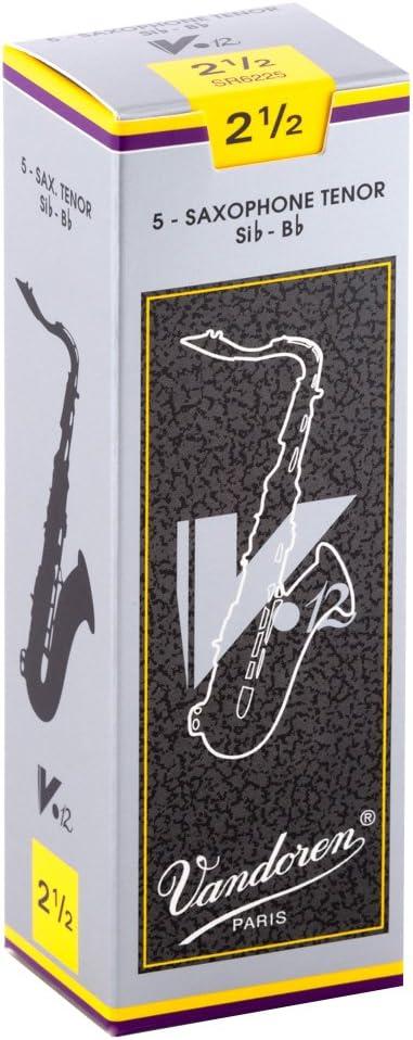 imageVandoren SR623 Tenor Sax V12 Reeds Strength 3 Box of 5 BlackStrength 25