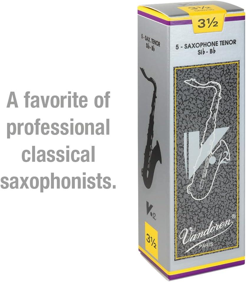 imageVandoren SR623 Tenor Sax V12 Reeds Strength 3 Box of 5 BlackStrength 35