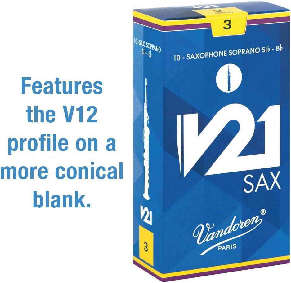 imageVandoren SR803 Sop Sax V21 Reeds Strength 3 Box of 10