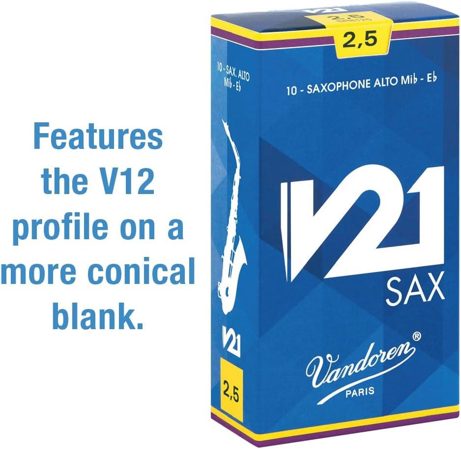 imageVandoren SR813 Alto Saxophone V21 Reeds Strength 3 Box of 10Strength 25