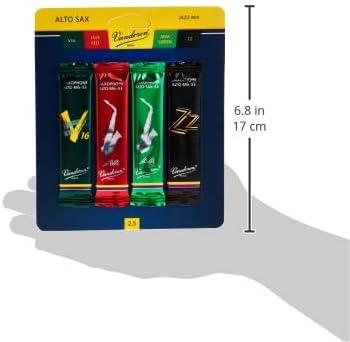 imageVandoren SRMIXA3 Alto Sax Jazz Reed Mix Card includes 1 each ZZ V16 JAVA and JAVA Red Strength 3Strength 25