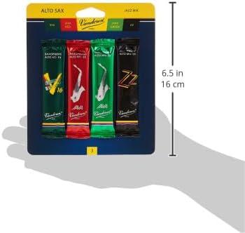 imageVandoren SRMIXA3 Alto Sax Jazz Reed Mix Card includes 1 each ZZ V16 JAVA and JAVA Red Strength 3Strength 3