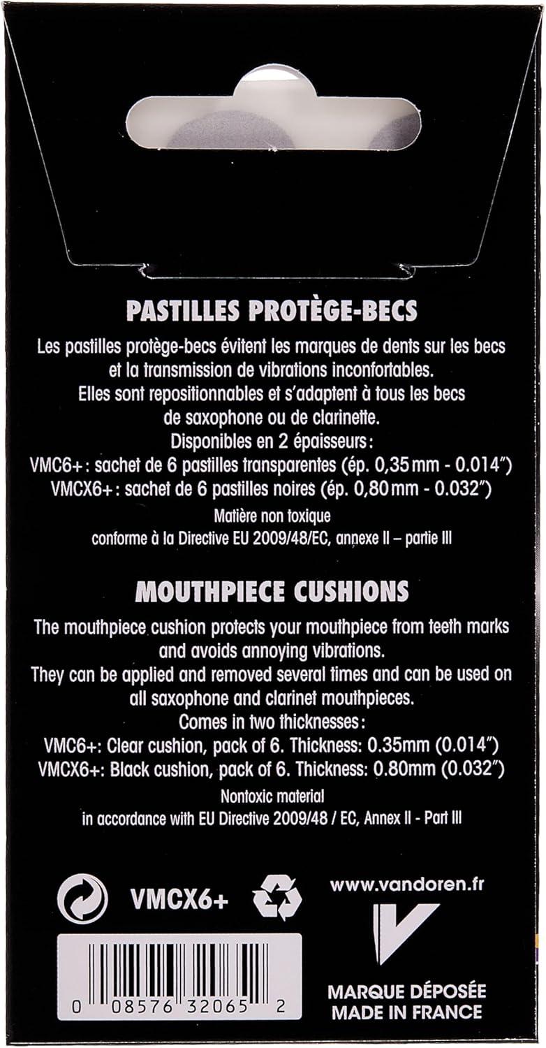 imageVandoren VMC6 Mouthpiece Cushions Clear Thin 035mm014quot Pack of 6Thick