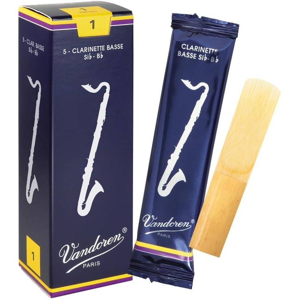 imageVandoren CR123 Bass Clarinet Traditional Reeds Strength 3 Box of 5Strength 1