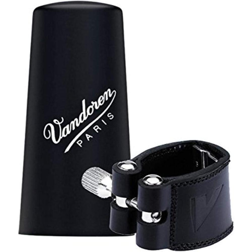 imageVandoren LC21P Leather Ligature and Plastic Cap for Bb Clarinet with 3 Interchangeable Pressure PlatesAlto Clarinet
