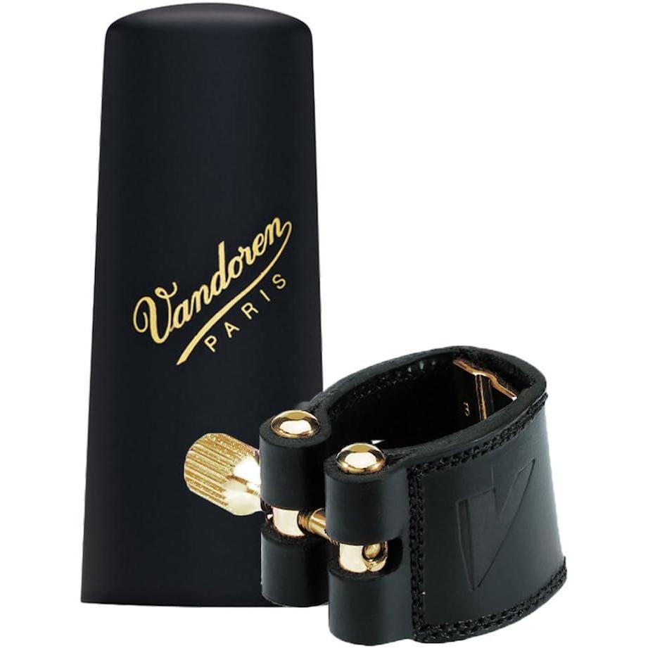 imageVandoren LC21P Leather Ligature and Plastic Cap for Bb Clarinet with 3 Interchangeable Pressure PlatesBari Sax