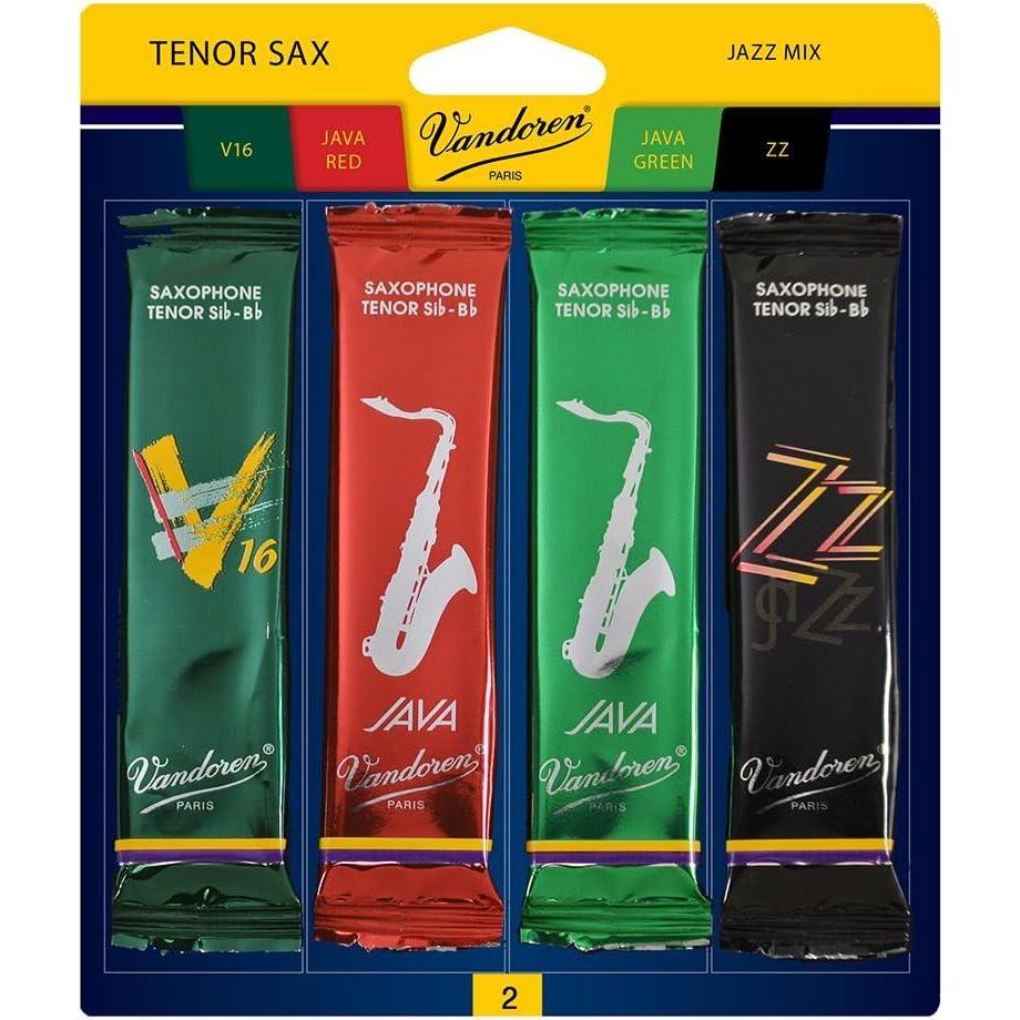 imageVandoren SRMIXT3 Tenor Sax Jazz Reed Mix Card includes 1 each ZZ V16 JAVA and JAVA Red Strength 3Strength 2