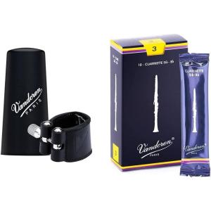 imageVandoren LC21P Leather Ligature and Plastic Cap for Bb Clarinet with 3 Interchangeable Pressure PlatesBb Clarinet