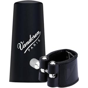 imageVandoren LC21P Leather Ligature and Plastic Cap for Bb Clarinet with 3 Interchangeable Pressure PlatesGerman Clarinet