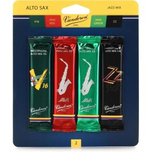 imageVandoren SRMIXA3 Alto Sax Jazz Reed Mix Card includes 1 each ZZ V16 JAVA and JAVA Red Strength 3Strength 2