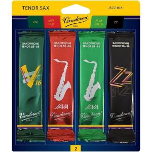 imageVandoren SRMIXT3 Tenor Sax Jazz Reed Mix Card includes 1 each ZZ V16 JAVA and JAVA Red Strength 3Strength 2