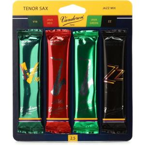 imageVandoren SRMIXT3 Tenor Sax Jazz Reed Mix Card includes 1 each ZZ V16 JAVA and JAVA Red Strength 3Strength 25
