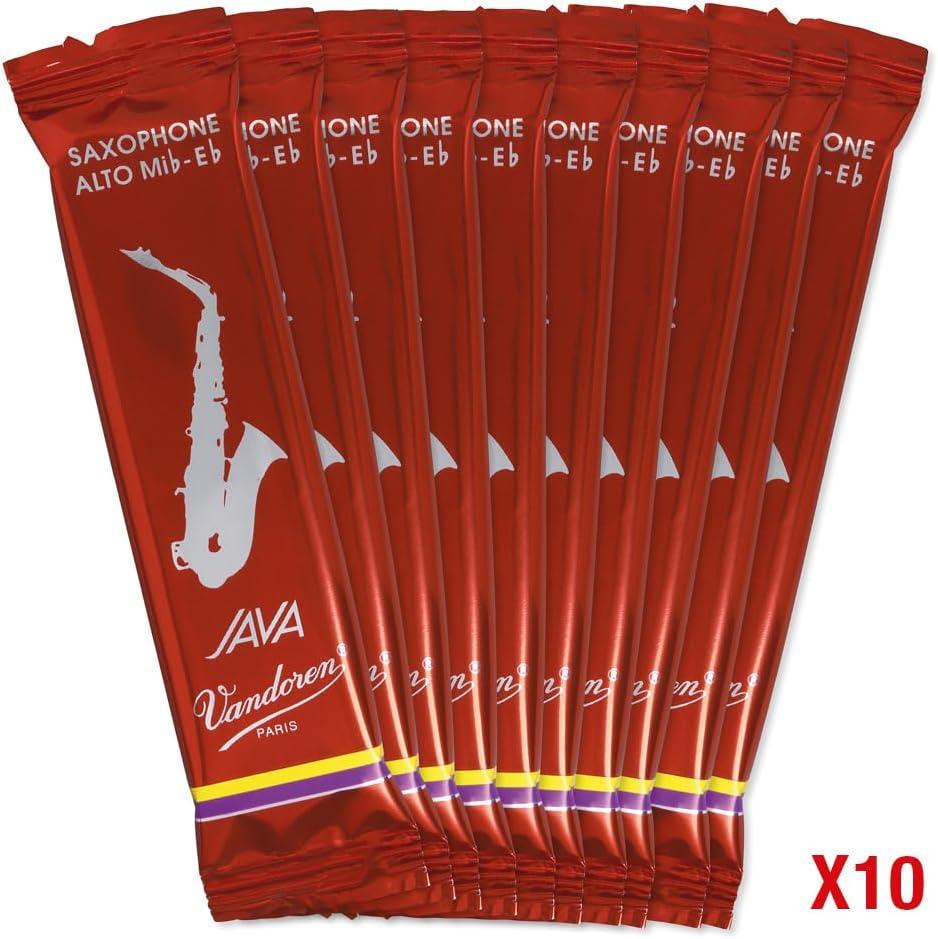 imageVandoren SR263R Alto Sax JAVA Red Reeds Strength 3 Box of 10Strength 25