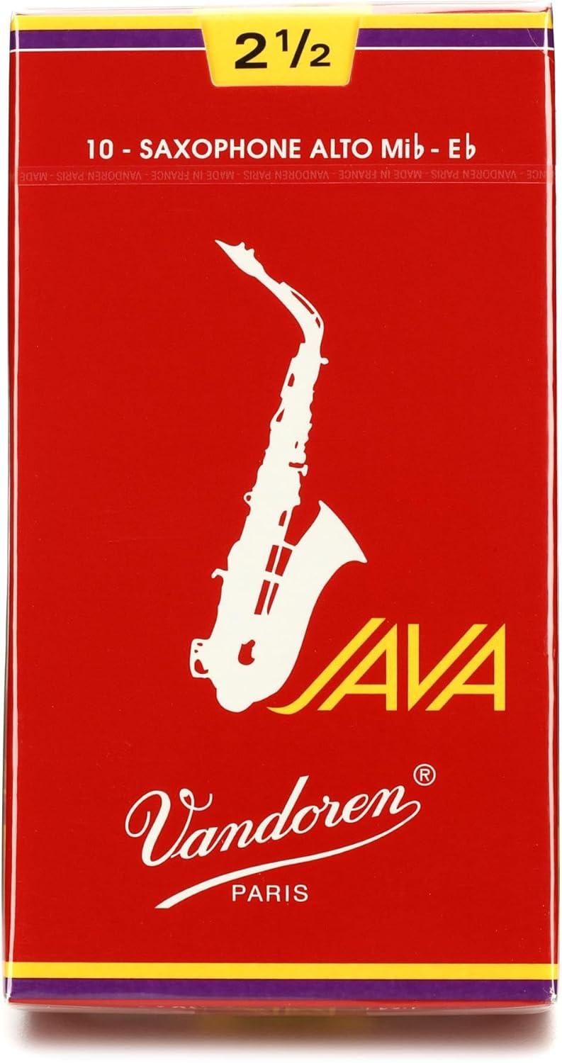 imageVandoren SR263R Alto Sax JAVA Red Reeds Strength 3 Box of 10Strength 25
