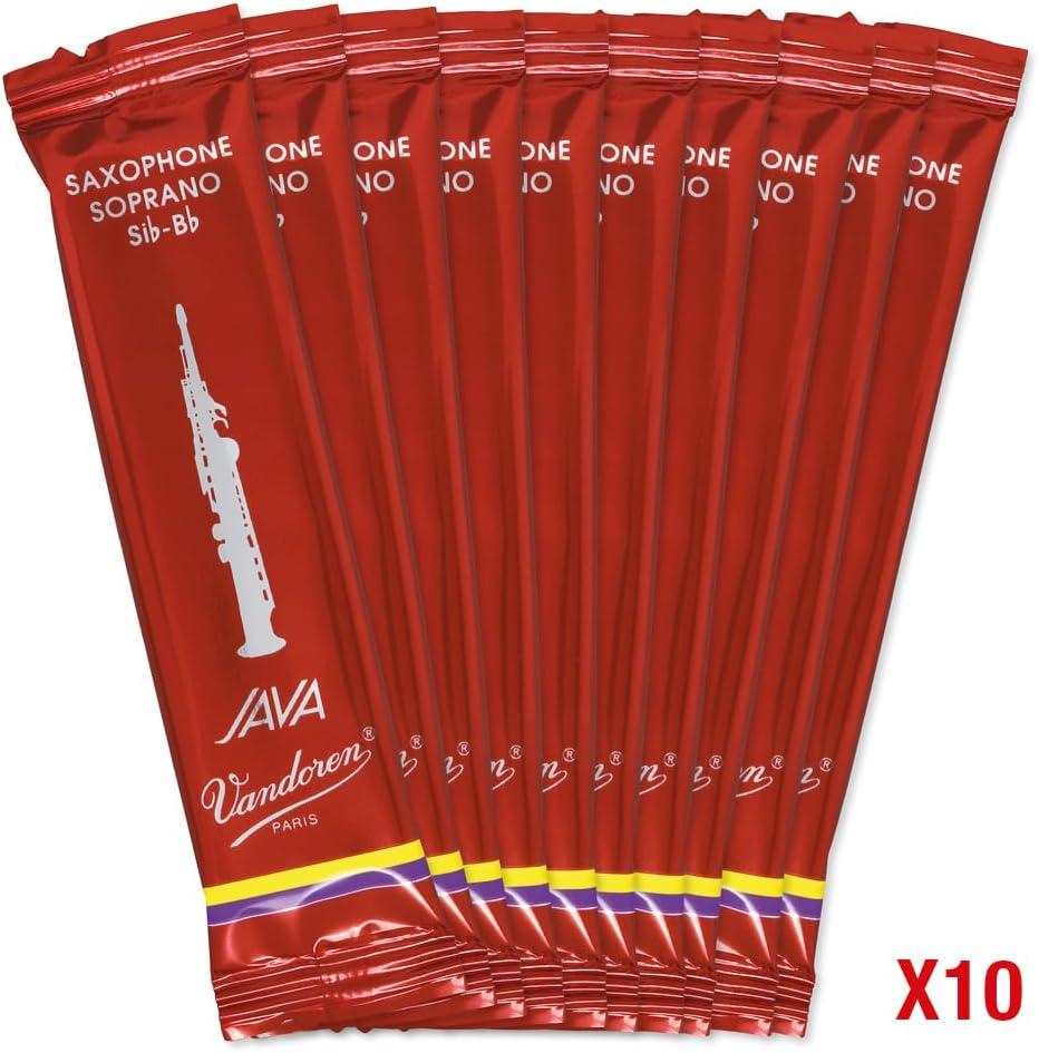 imageVandoren SR3025R Soprano Sax JAVA Red Reeds Strength 25 Box of 10Strength 25