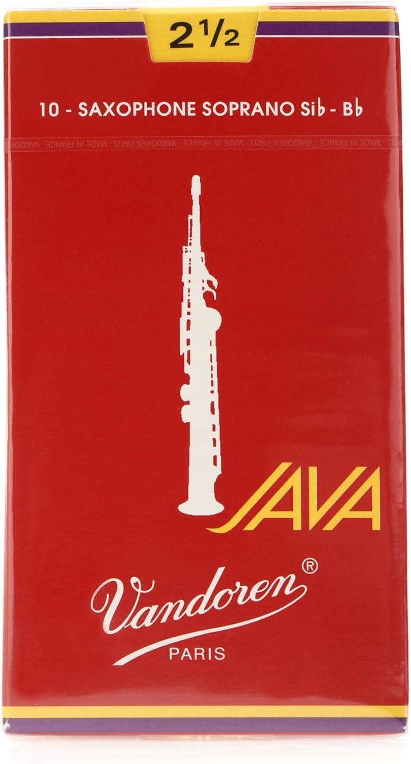 imageVandoren SR3025R Soprano Sax JAVA Red Reeds Strength 25 Box of 10Strength 25