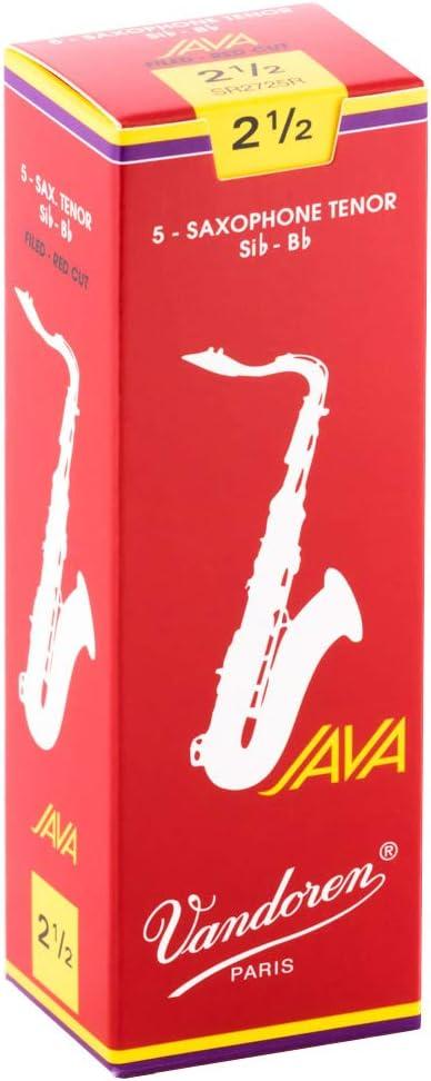 imageVandoren SR343R Bari Sax JAVA Red Reeds Strength 3 Box of 5Strength 25