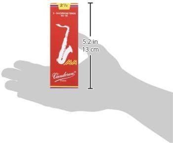 imageVandoren SR343R Bari Sax JAVA Red Reeds Strength 3 Box of 5Strength 25