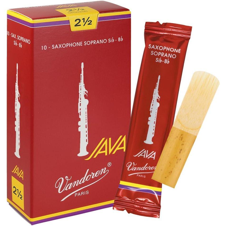 imageVandoren SR3025R Soprano Sax JAVA Red Reeds Strength 25 Box of 10Strength 25